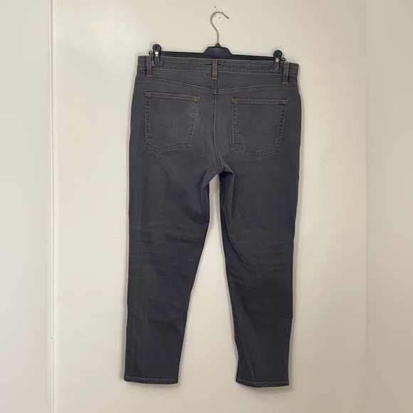 EILEEN FISHER Organic Cotton Stretch Tapered Ankle Jean—asphalt gray, size 12 - Picture 2 of 3